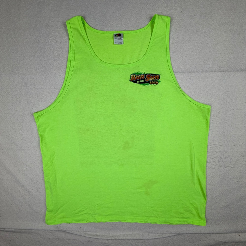 Fruit of the Loom Run to the Sun 2019 Car Show Tank Top Neon Green 2XL